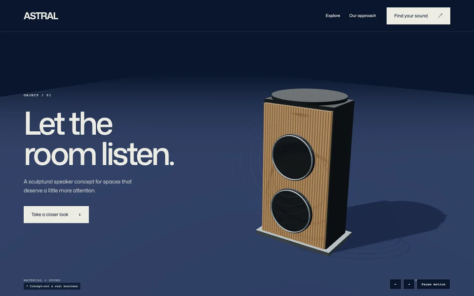 ASTRAL website design concept