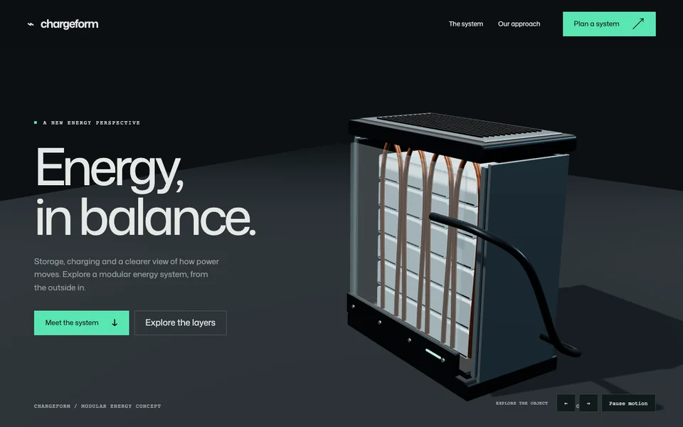 Chargeform website design concept