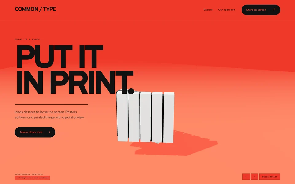 COMMON / TYPE website design concept