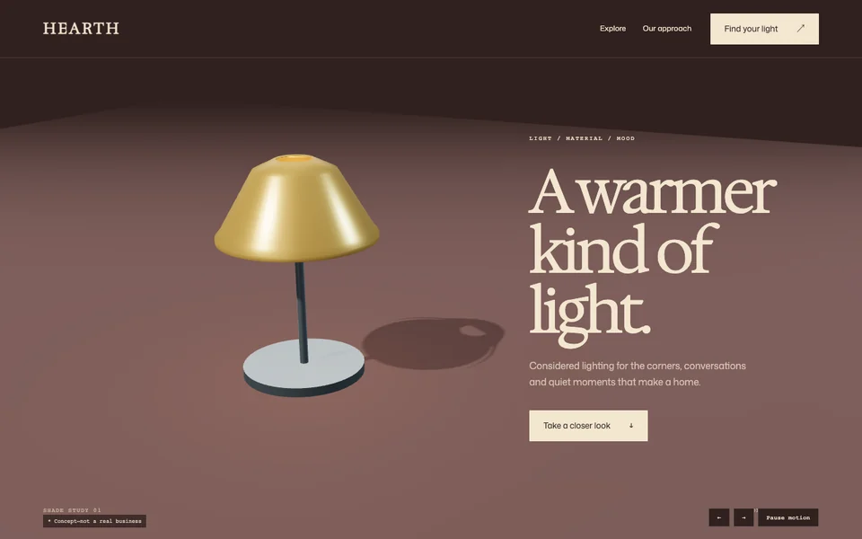 HEARTH website design concept