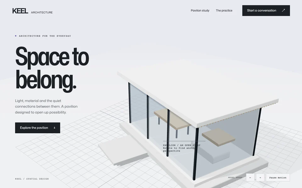 Keel website design concept
