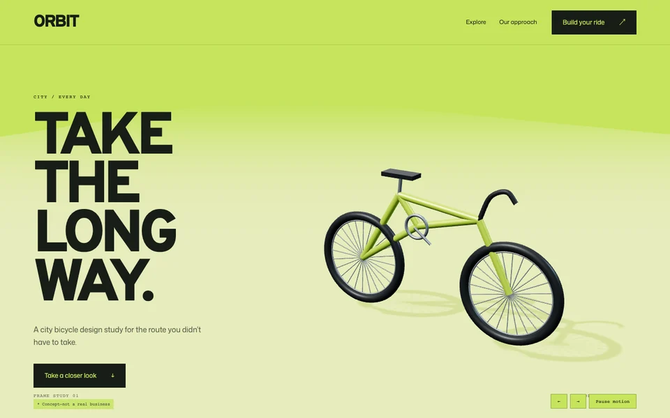 ORBIT website design concept