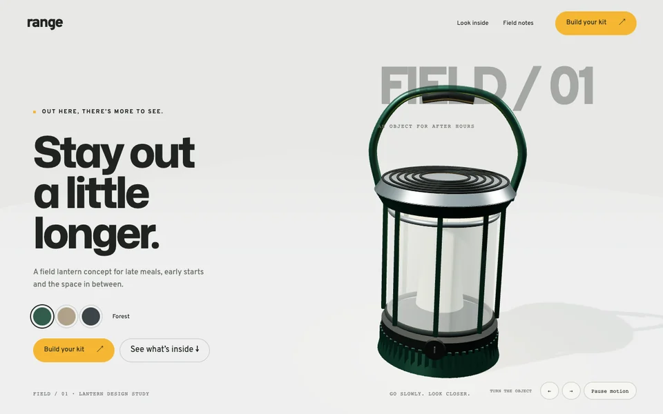 Range website design concept