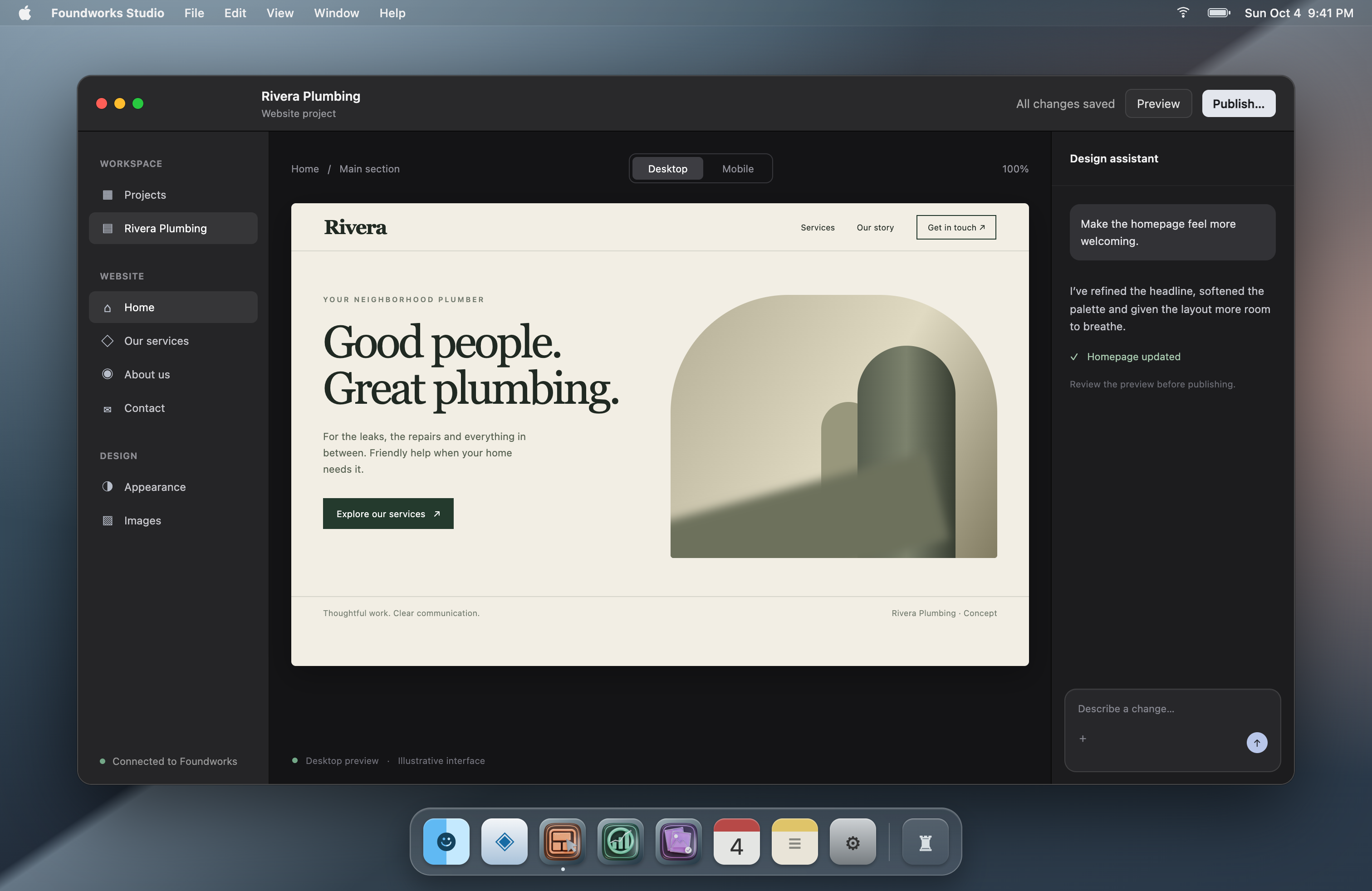 Foundworks Studio Core interface concept